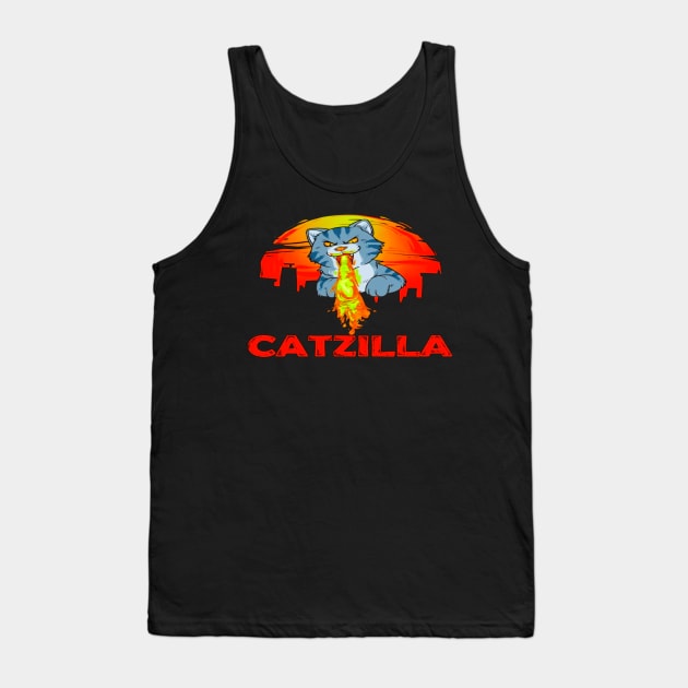Cat zilla Tank Top by Kams_store